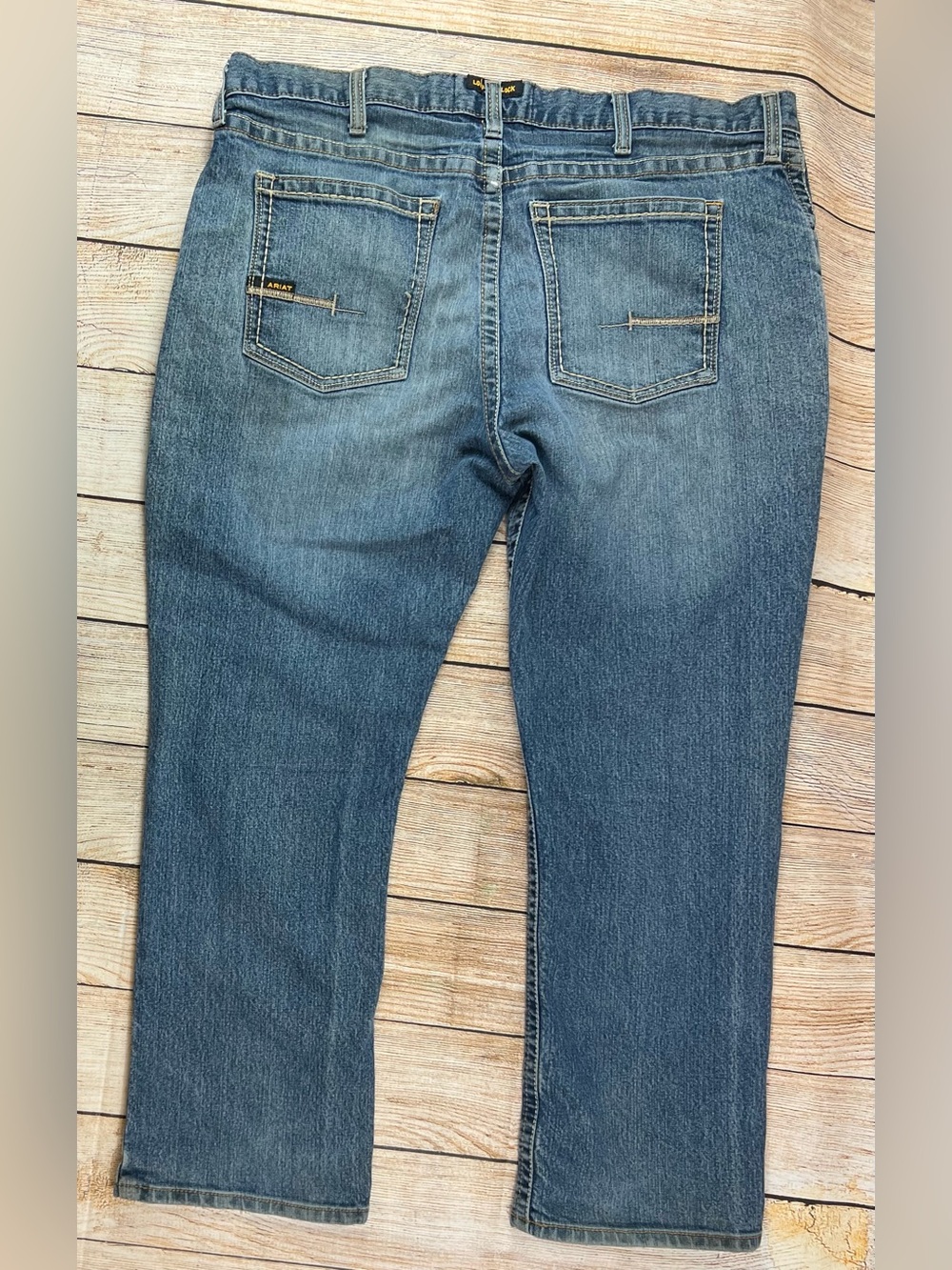 Mens Distress Ariat Rebar M4 Low Rise Boot Cut Denim Jeans 40x30 Lot Of 2 Bundle - Picture 9 of 13
